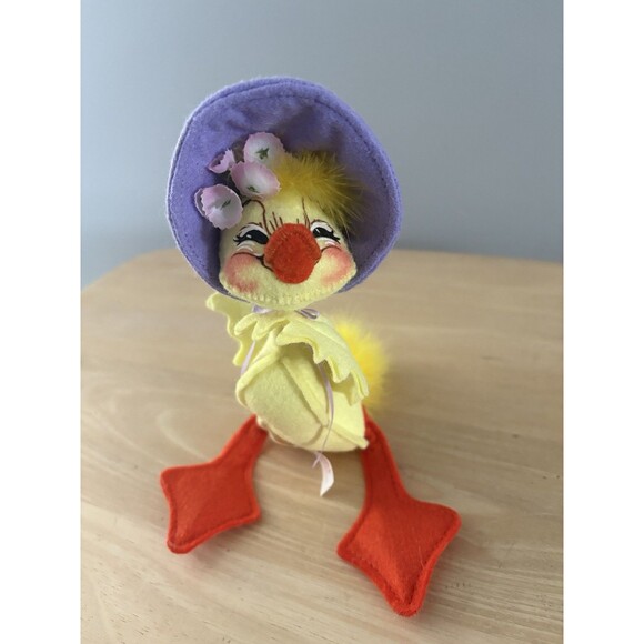 Lot of 3 Annalee Easter Spring Dolls Ducks Mouse Bonnet Straw Hat Watering Can - Picture 8 of 16